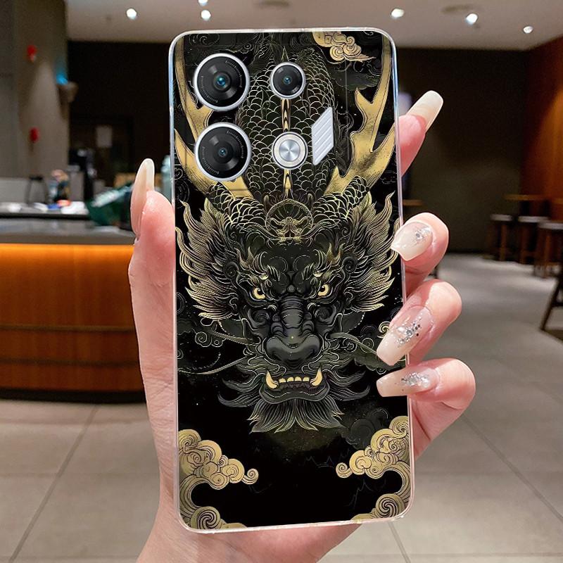 Casing For infinix GT 10 Pro Luxury Dragon Cute Cool Boys Girls Transparent Phone Case Back Cover infinix GT10 Pro GT10Pro Shell