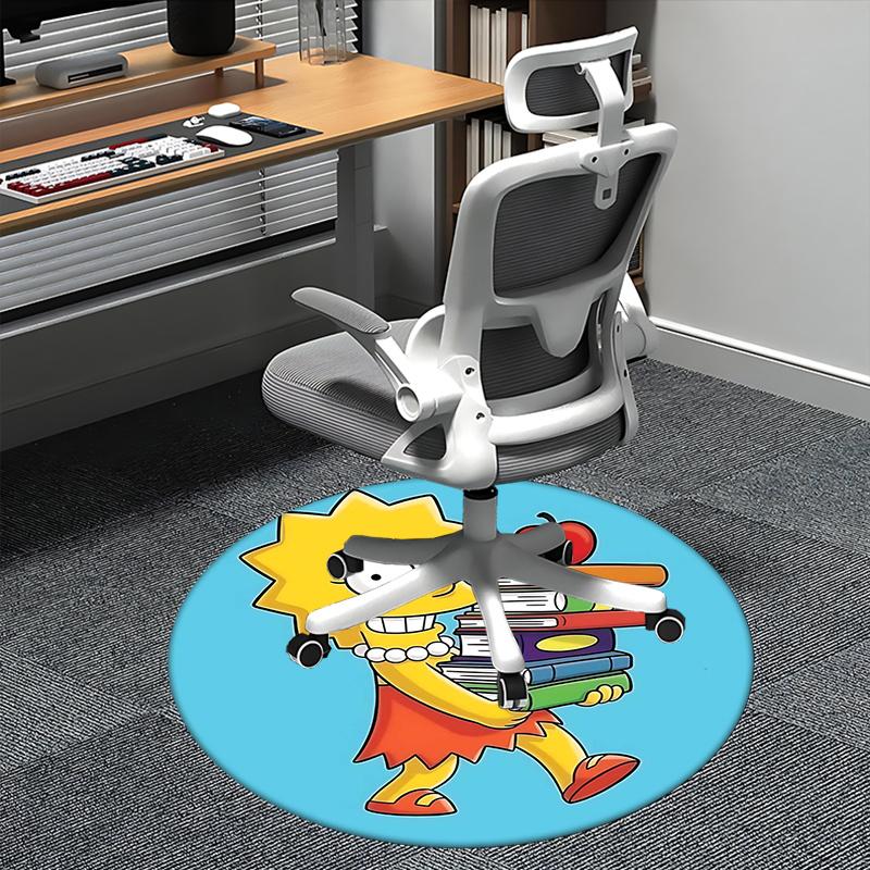 

Lisa Simpson,Books Chair mat Round Rug Office carpet, Non slip, Suitable for Living Rooms, Bedrooms,Decor1205824a 80cm by 80cm