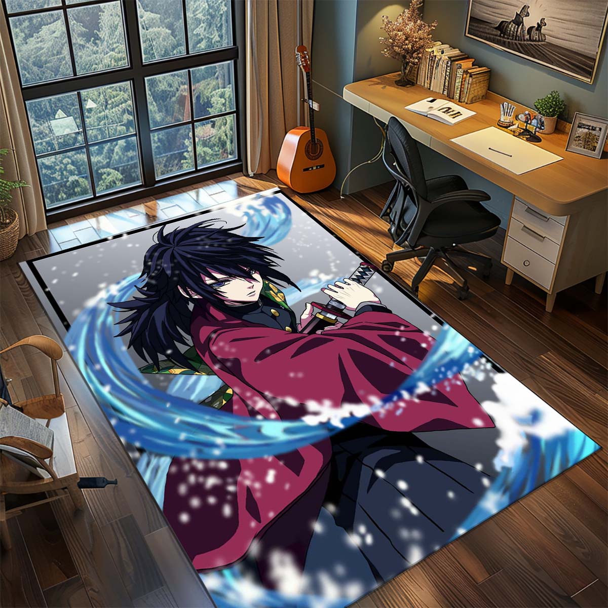 

Demon Slayer Anime Rug Carpet Large Area Rug Non Slip Washable Floor Mat Gamer Room Bedroom Home Decor -QJY 60x90cm