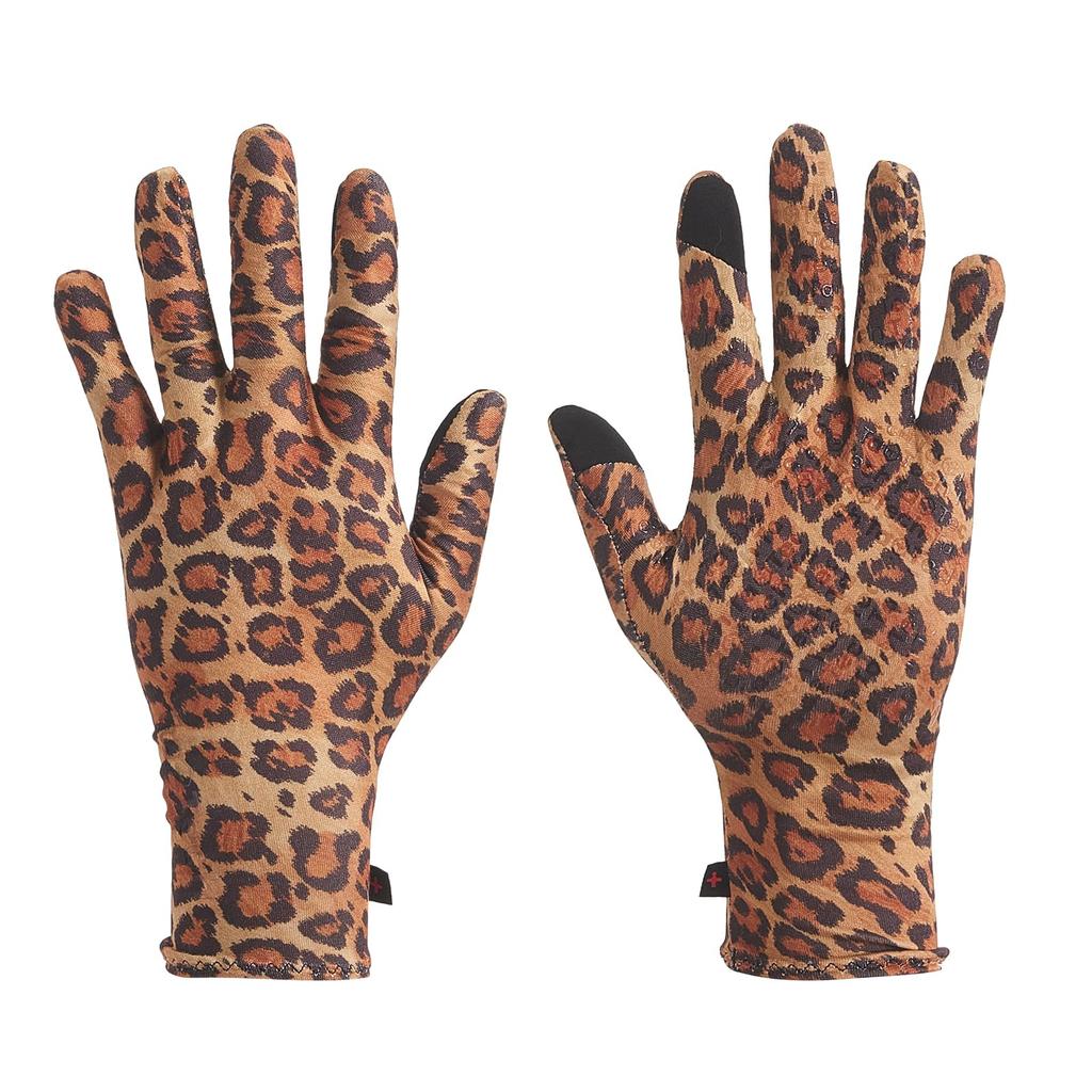 TaoTech Inner Smartphone Snowboarding Unisex Gloves, Thin, Fleece-Lined, Touchscreen, Operation, Gloves, (Leopard Print, L)