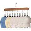Closet Organizer with 10 Clips - Space Saving Hanging Closet Organizer, Saving Hat Scarf Clothespins for Jeans Skirts Socks Pant Hangers with Clips