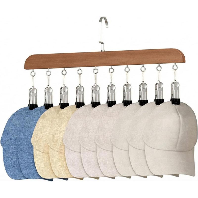Closet Organizer with 10 Clips - Space Saving Hanging Closet Organizer, Saving Hat Scarf Clothespins for Jeans Skirts Socks Pant Hangers with Clips
