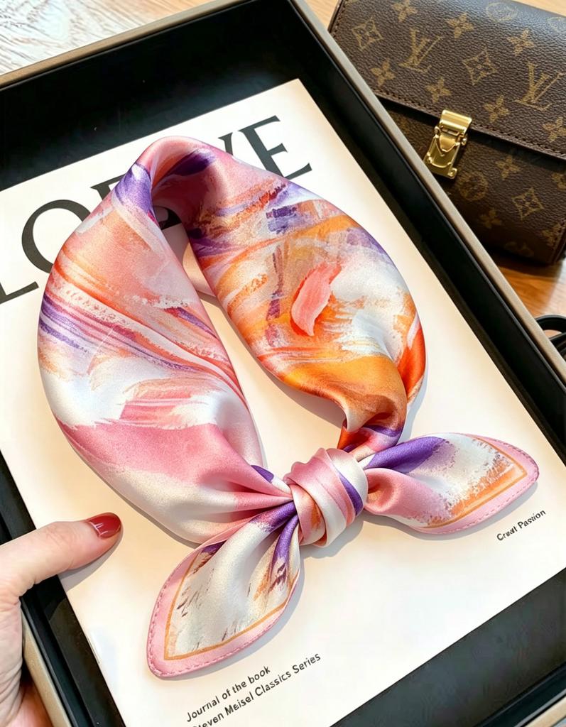 [111 mulberry silk] Bonas women's silk small square scarf silk scarf 11 new autumn and winter gift mother small scarf