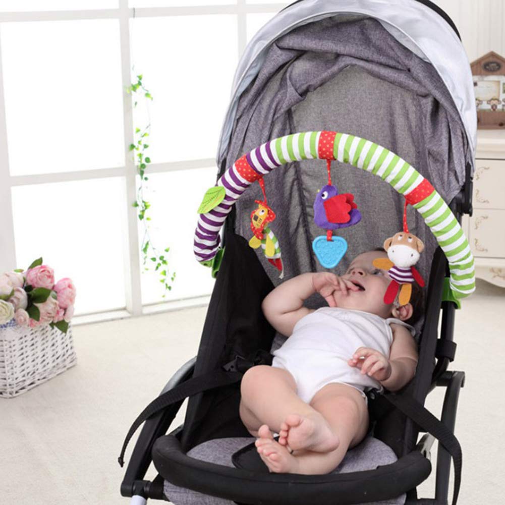 New Hanging Spiral Rattle Stroller Lathe Crib Toys Car Seat Cot Baby Play Travel Infant Baby Toys Educational For Newborn Gifts