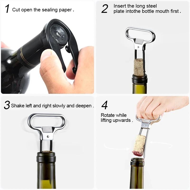 Two-Pronged Cork Puller Wine Opener Professional Red Wine Champagne Sparkling Wine Bottle Stopper Sealer Bar Accessory 7