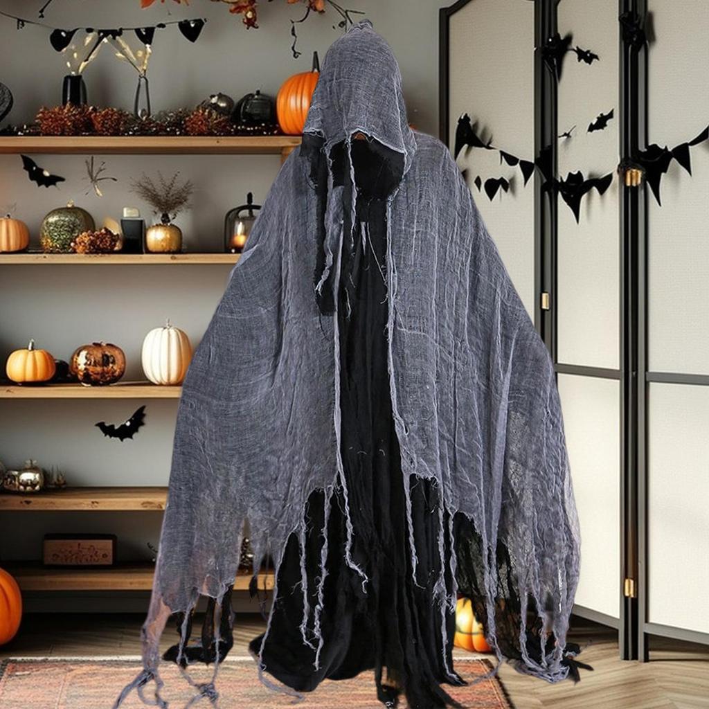 Halloween Hooded Cloak Medieval Renaissance Cape Witch Cloak Cosplay Costume Adult Ghost Cloak For Vampire Gathering