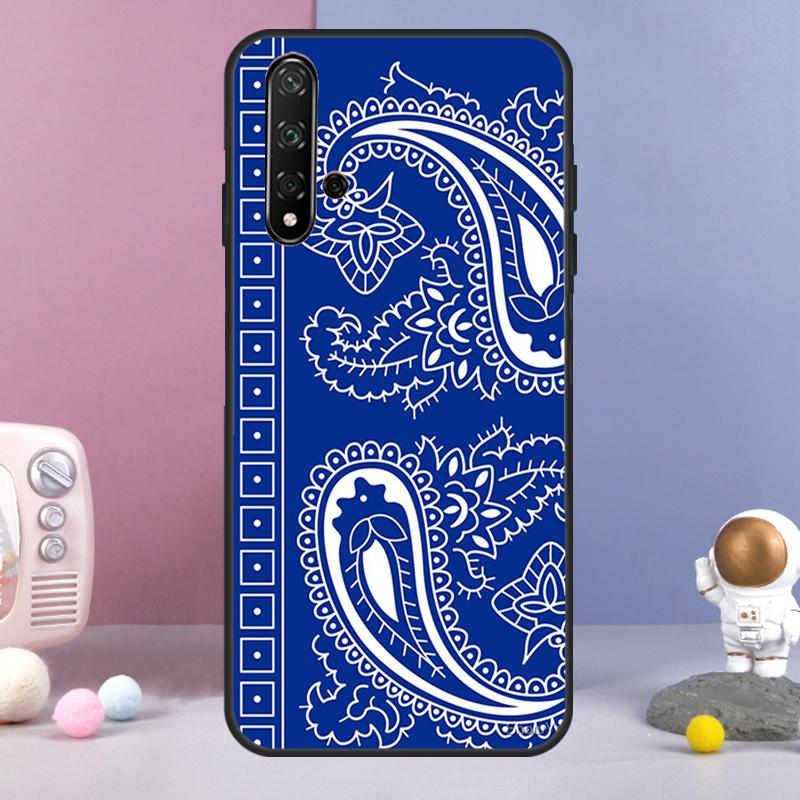 Blue Bandana For Huawei Nova Y60 Y61 Y70 Y72 Y73 Y90 Y91 9 10 SE 7i 8i 11i 12i P30 P40 Lite P60 Pro Case