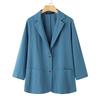 ZANZEA Koreanische Version des Sommers 3/4 Ärmel Knopf Baumwolle Leinen Anzug dünne Strickjacke Jacke Frauen Oberbekleidung