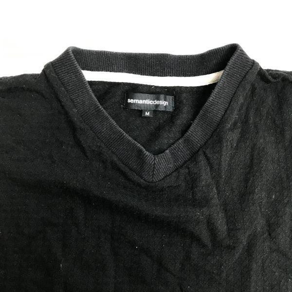 Semanticdesign Short Sleeve V-neck T-shirt Men’s M black(USED)