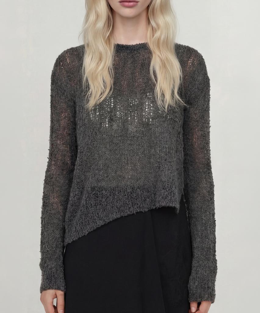 NORMOR Relaxed Slit Knit Charcoal