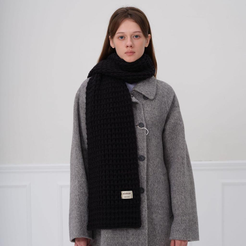 Knitted Scarf Women's Winter Thickened Warm Soft Solid Color Couple Scarf Shawl Scarf