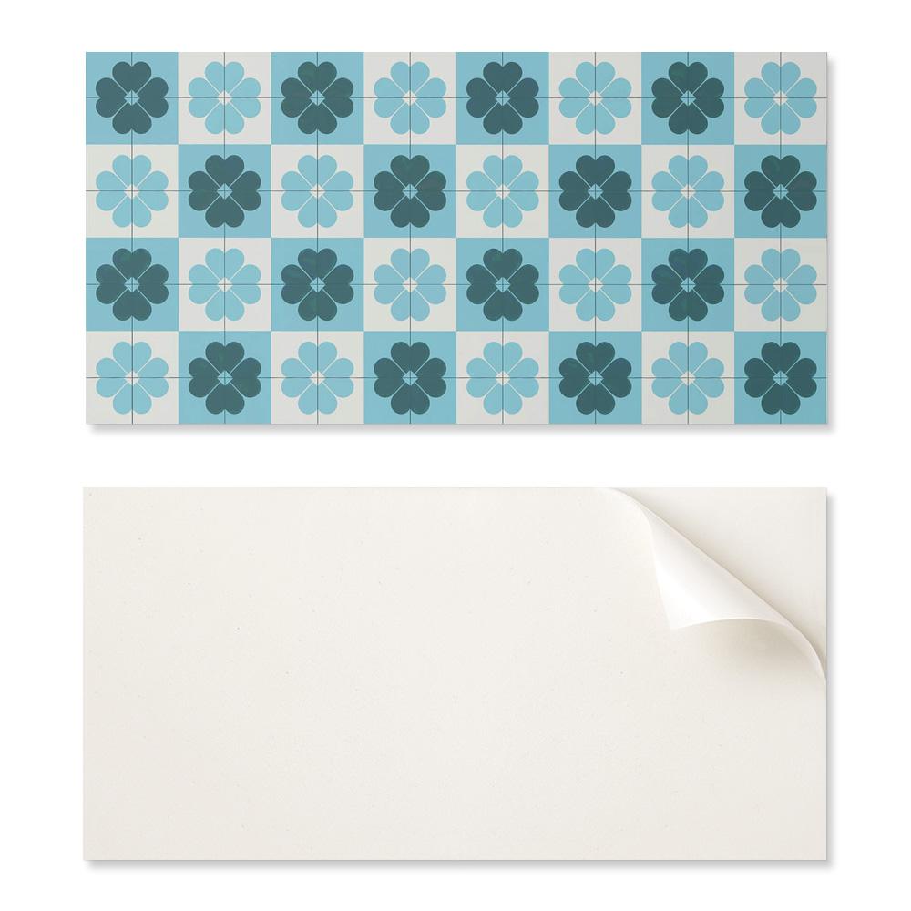 Vinyl Panel With A Motif For An Easy Wall Transformation 120x60 Cm Floral Checkered Pattern