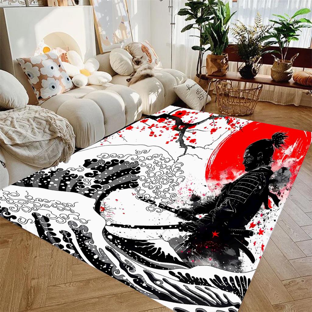 Beautiful Red Sunset Maiden Print Carpet Living Room Bedroom Decor Non-slip Parlor Floor Mat Surface Smooth Carpet Birthday Gift