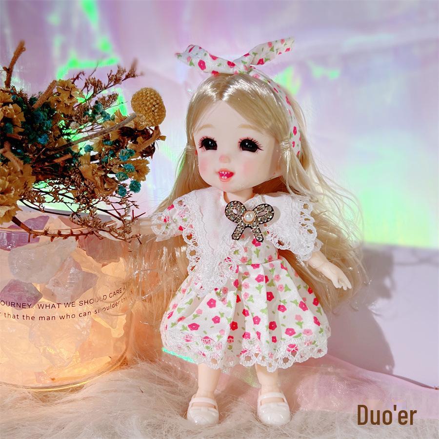 16cm Starry Eyes Barbie Doll - Cute Princess Dress-Up Toy for Girls