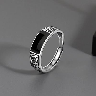 Vintage Personality Dragon Pattern Ring Hip Hop Finger Ring For Men Opening Adjustable Ring Jewelry Accessories Gifts