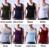 Canottiera attillata slim casual da 1 pezzo Canotta da uomo in seta di ghiaccio senza cuciture Canotta rimbalzante Solido elastico