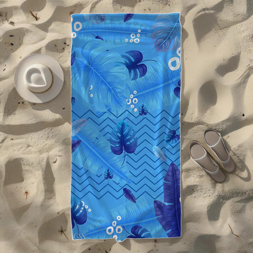 Tropical Palm Leaf Beach Towel, Soft Quick-Drying, Perfect For Portable Outdoor Travel, Swimming, Camping And Summer Beach