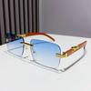 Classic Rimless Square Sunglasses Women Men Designer Brand Sun Glasses Female Male Personality Metal Mirror Oculos De Sol