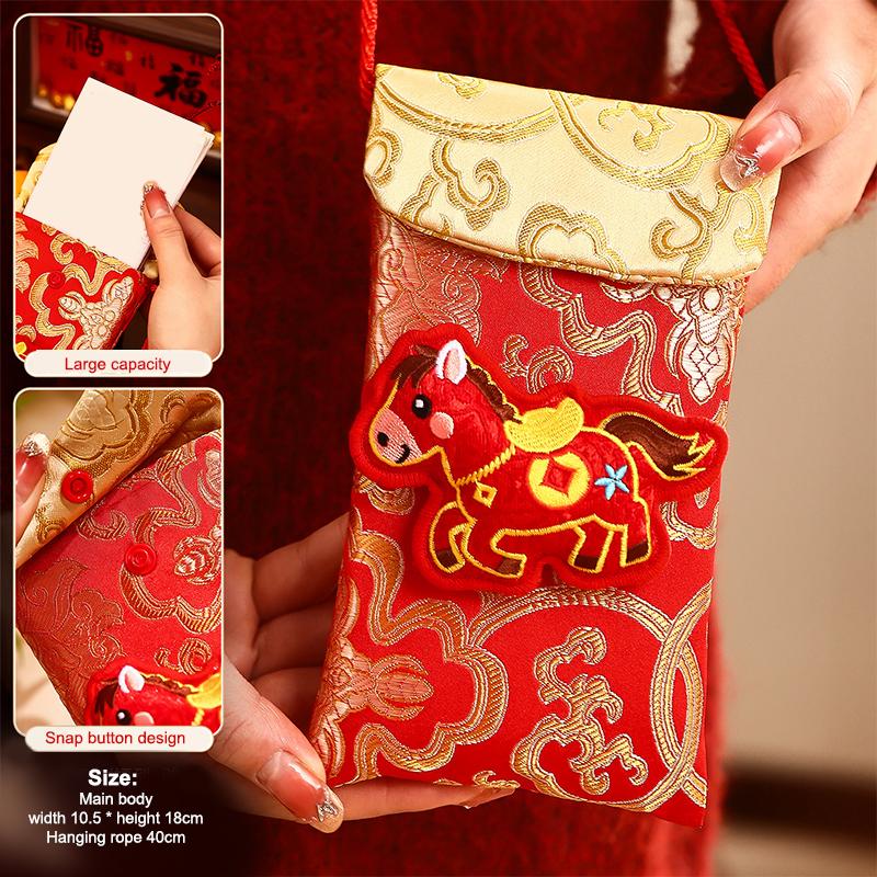 2026 Red Envelopes Chinese  Year Decorations Party Favors Gifts Bags Money Packaging Bags Spring Festival Red Pockets