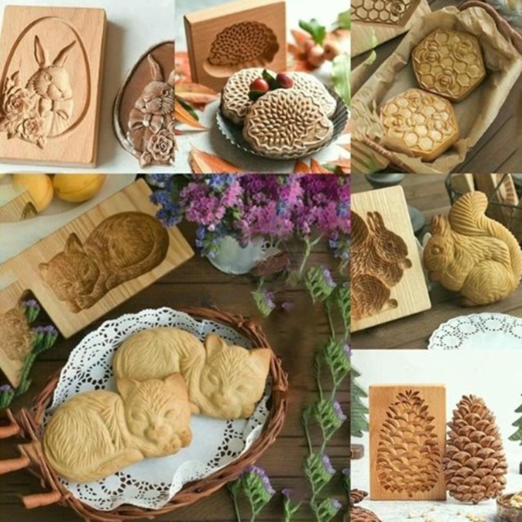 Stampi per Biscotti in Legno Stampo a Pressione per Biscotti Stampo a Timbro Strumenti per la Cottura