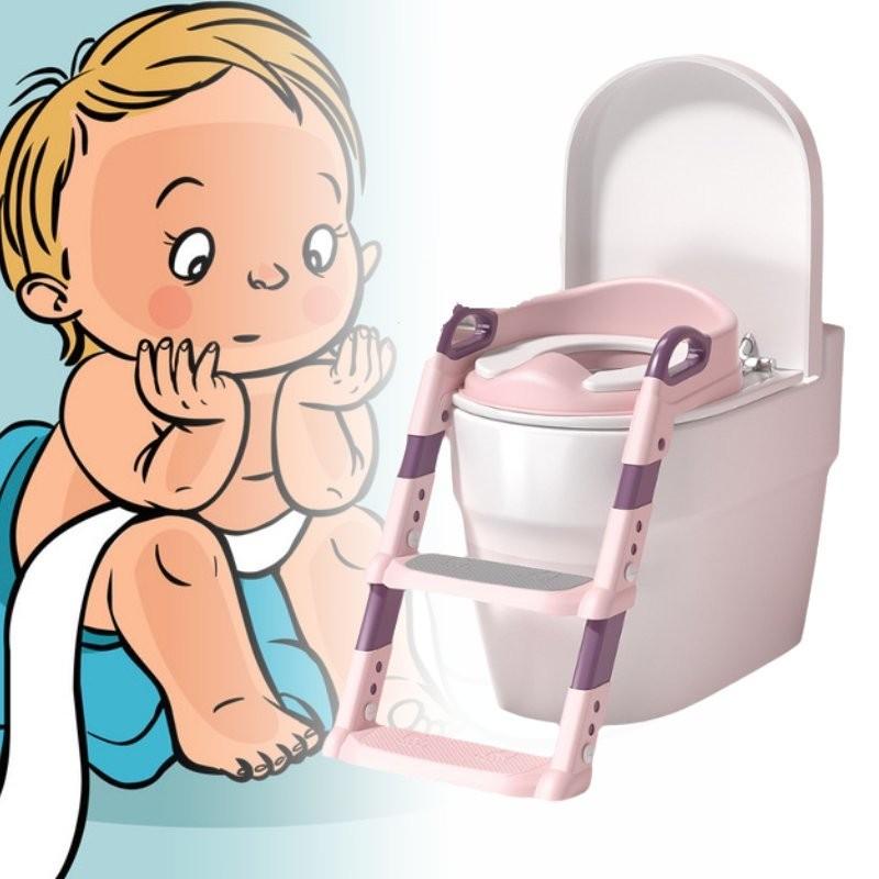 Children Assist Folding Ladder Toilet Seat Portable Bathroom Tools Material Pvc
