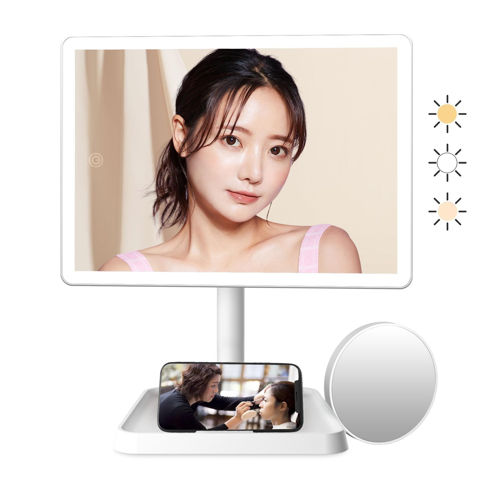 

FASCINATE Actress Mirror with Rechargeable High Large Mirror Includes 45 LED Brightness and 10x Magnification Light, [2000mAh Capacity, Surface],