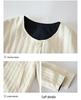 Plus Size Women's Round Neck Cotton Shawl Cardigan with Vertical and Bubble Stripes
