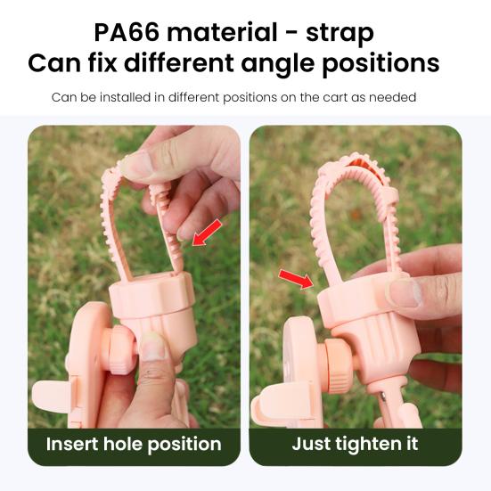 Stroller Hook Phone Stand Organizer 360 Degree Rotation Storage Hook Dual Function Stroller Phone Holder for Shopping Bags Bike Black