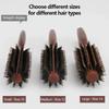 Wood Handle Round Rolling Brush Straight Twill Hair Comb Boar Bristle Round Barrel Hair Curling Brush Hairdressing Styling Tool