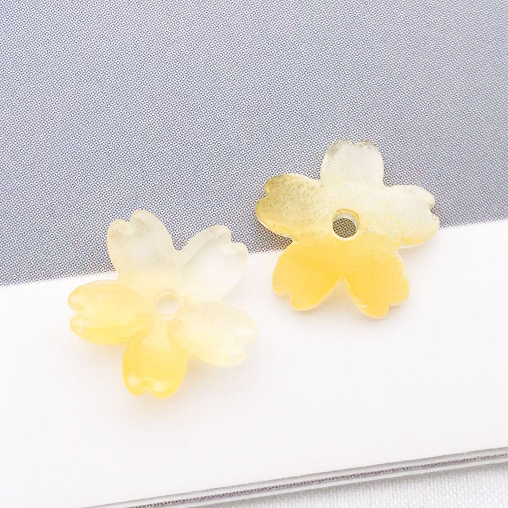 50 Multicolor Transparent Gradient Cherry Blossom Petal Charms for DIY Jewelry