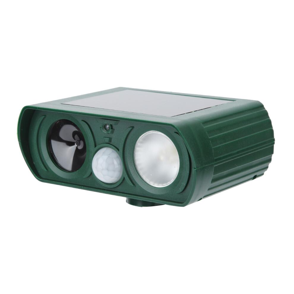 Tuinbeschermer, ultrasone dierenverjager met bewegingsdetectie, knipperende LED-lampen op zonne-energie, constructie