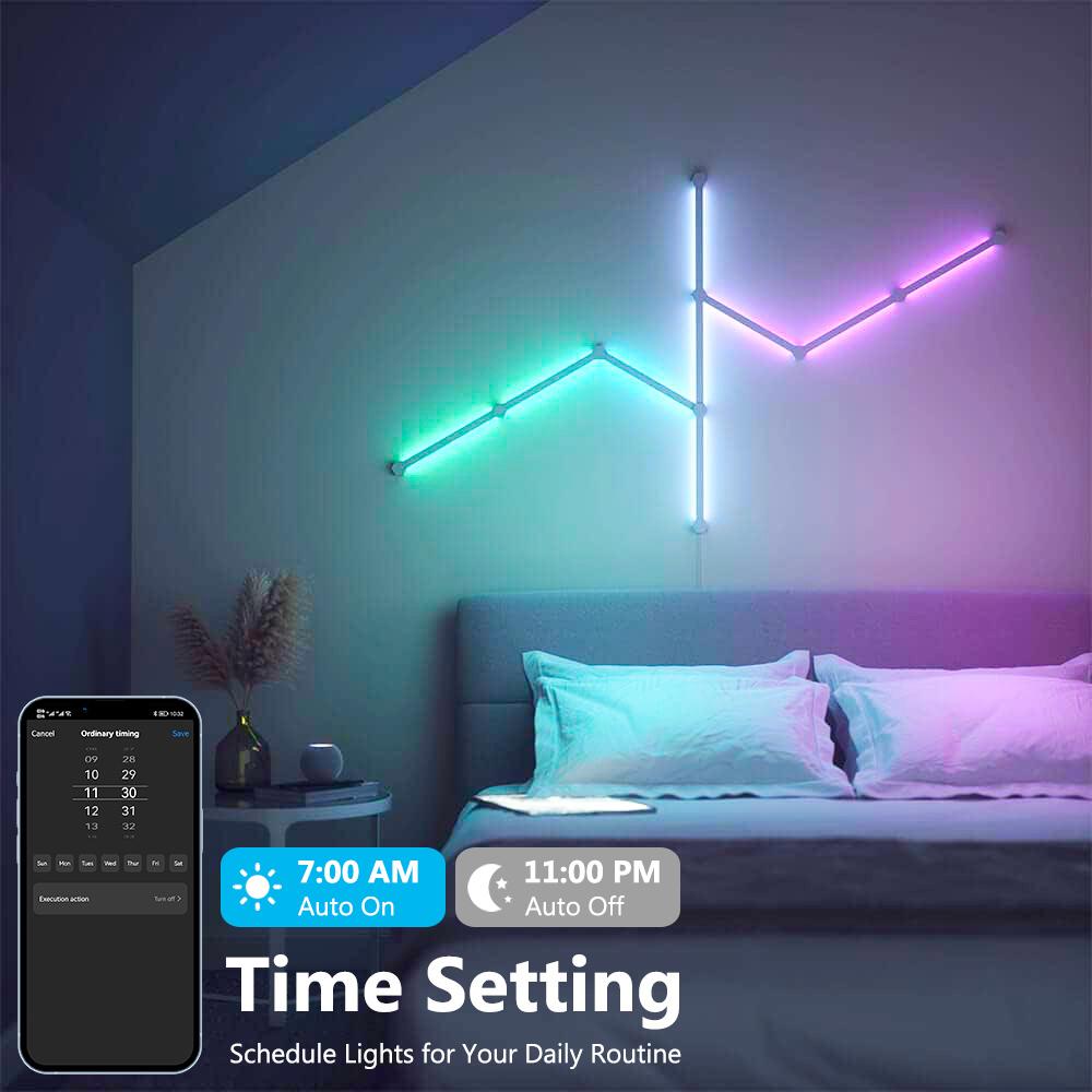 6/9Pcs WIFI LED Smart Wall Lamp Bars RGBIC DIY Atmosphere Night Light Remote Music Rhythm TV Backlight Party Gaming Room Decor