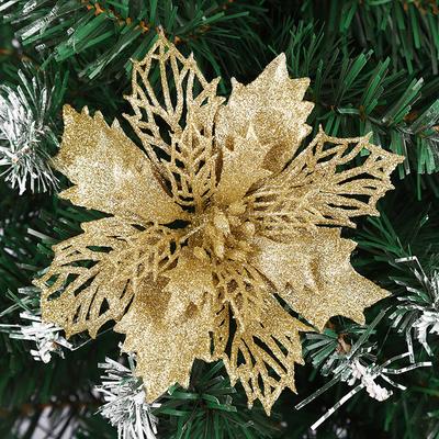 5/10Pcs Christmas Decoration Artificial Flowers 11CM Xmas Tree Pendant Ornaments for Home Decor Navidad New Year 2026 Garland
