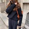Women's Thick Ribbed Wool Turtleneck Sweater - Loose, Versatile Knit Top