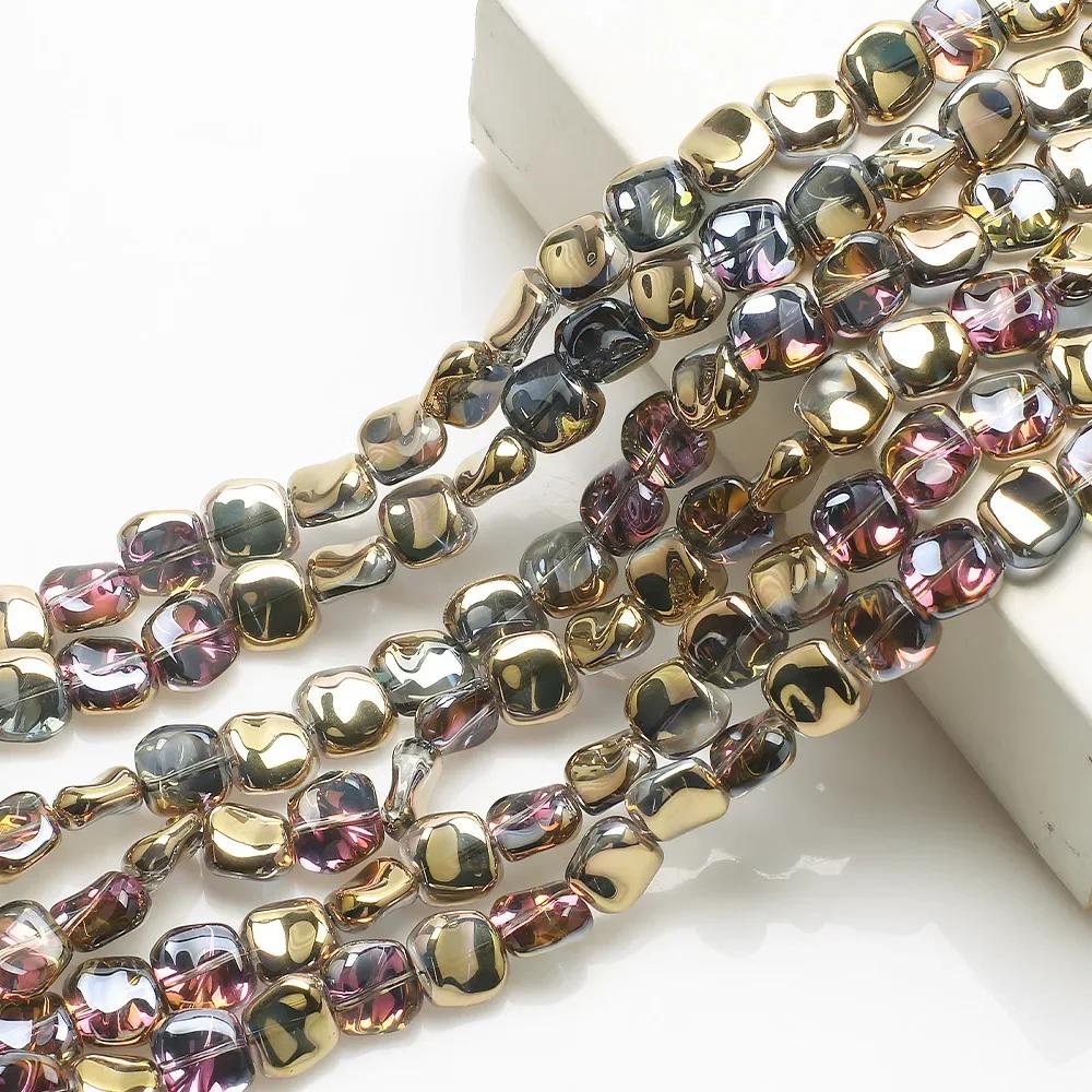 

TX54 12mm 20Pcs Electroplating Color Irregular Lampwork Charm Glass Beads Jewelry Diy Bracelet Rainbow Color Material Beads 12mm(20pcs)