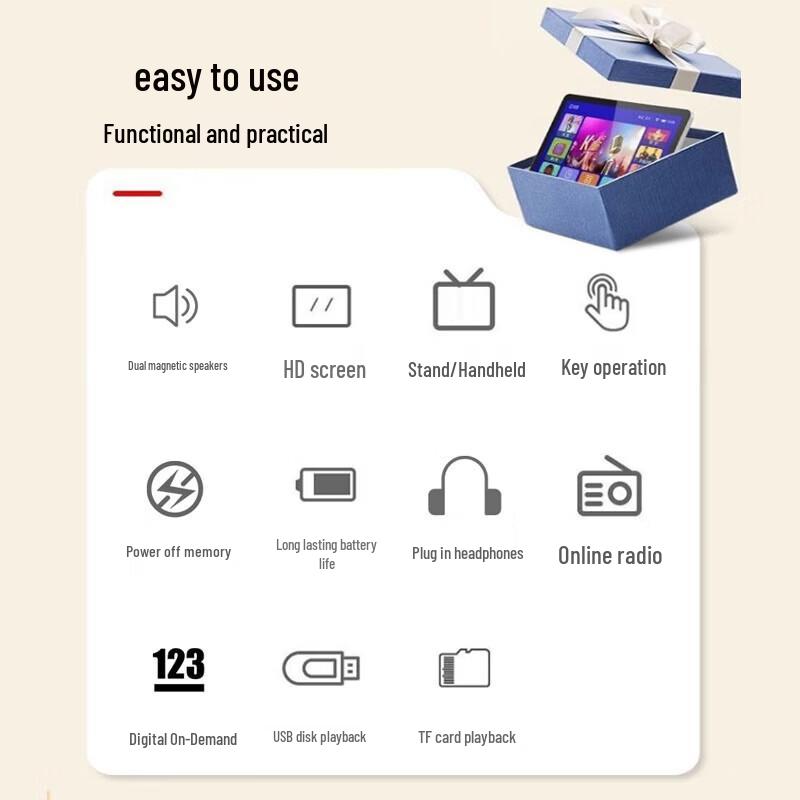 SAST V095S Portable Multimedia Player with Display for Seniors CN plug (adapter included)