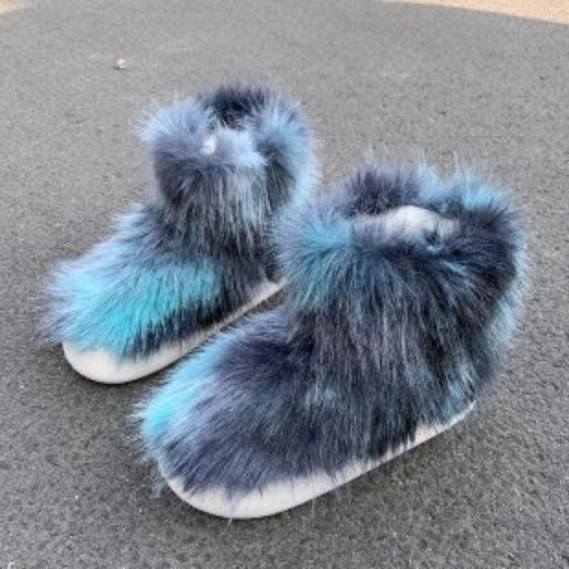 New Fluffy Boots Children's Winter Warm Plush Low Boots Cute Versatile Snow Boots