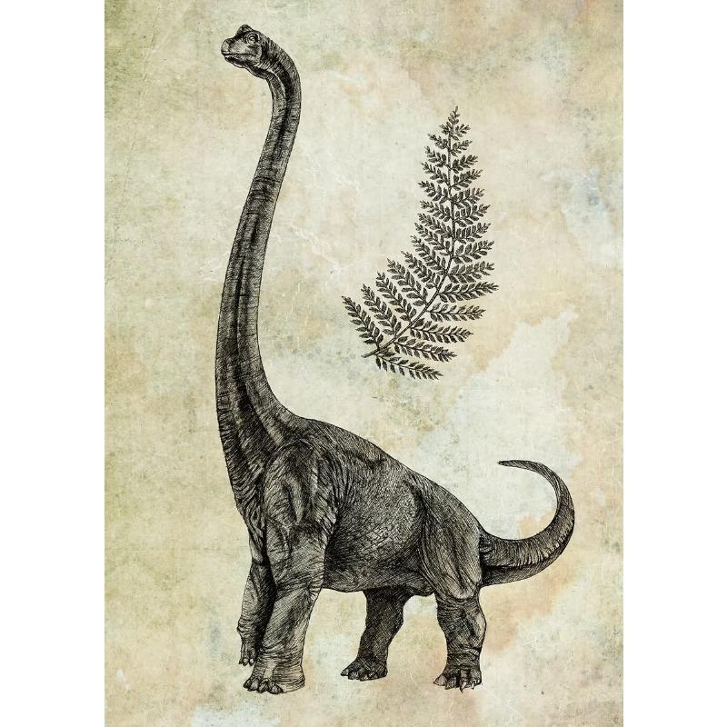 Classic Retro Mysterious Fossil Skeleton Dinosaur Art Poster Canvas Print Wall Art Pictures Living Room Bedroom Home Decoration