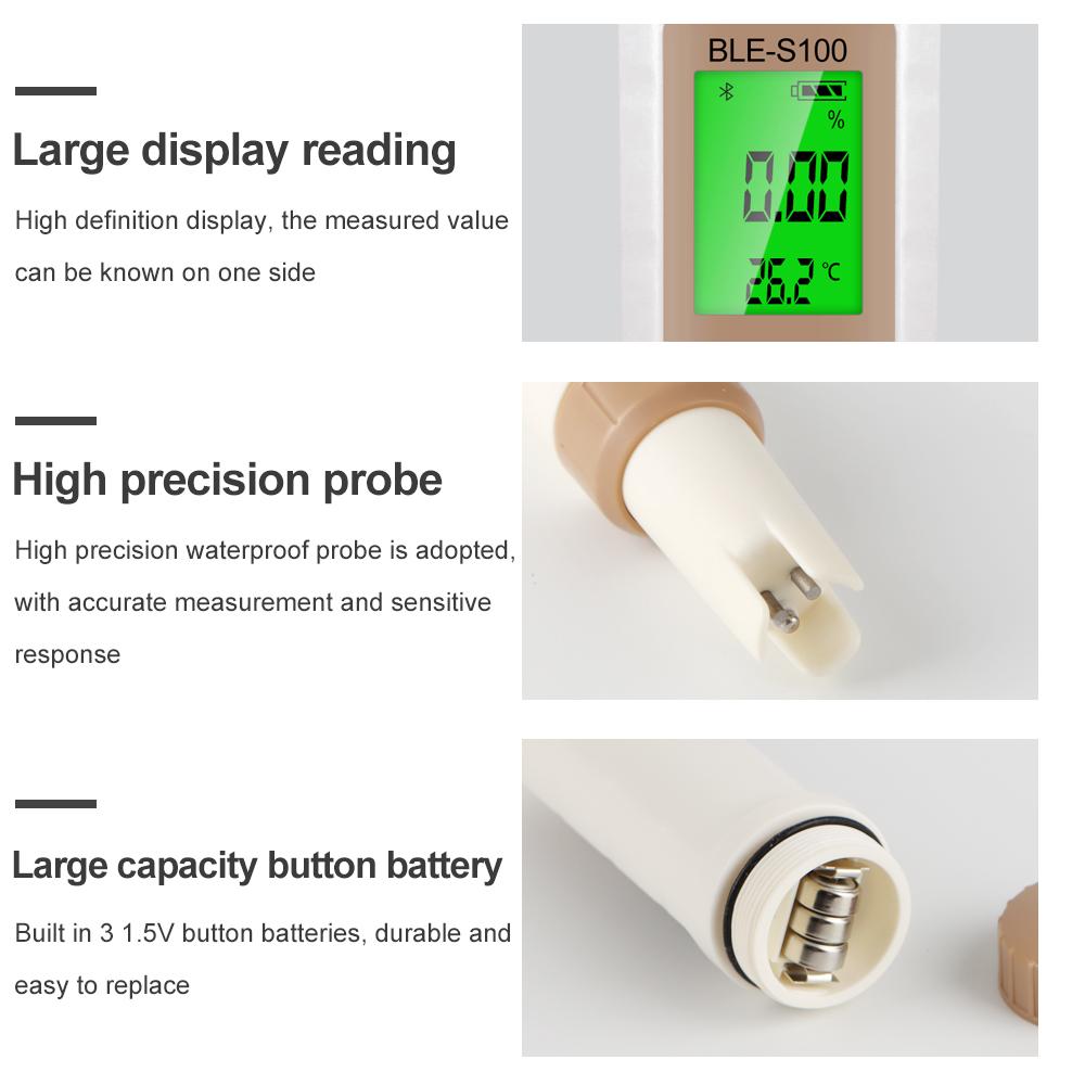 4 In 1 Blue-Tooth EC TDS TEMP Salinity Meter Salt Tester for Aquarium Aquaculture Water Meter Tool APP Online Monitor