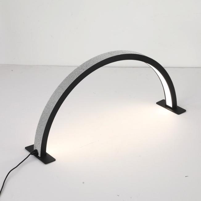 Half-Moon Shadowless Nail and Beauty Desk Lamp with Diamond Stand