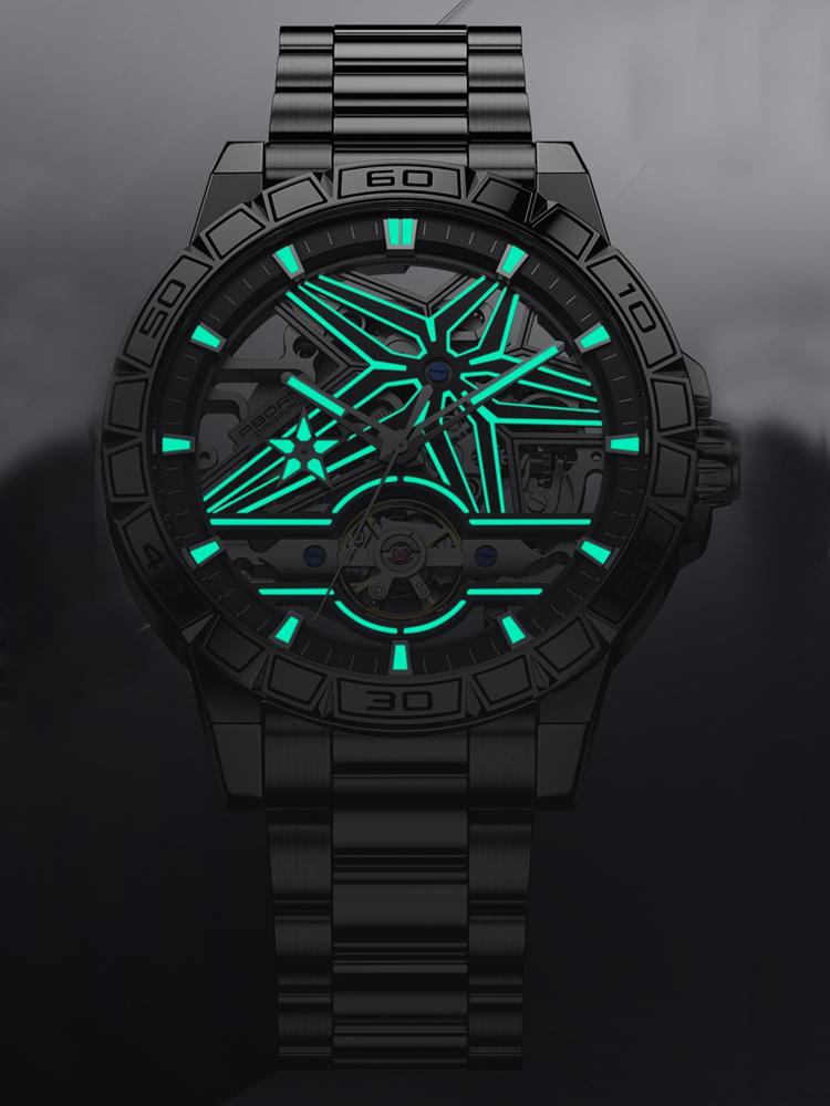 Skeleton Watches Mechanical Automatic Watch Men Tourbillon Sport Clock Casual Stainless Steel Wrist Watch Relojes Hombre