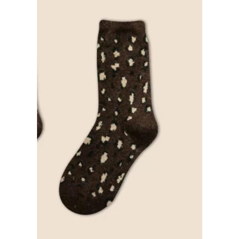 

Women s Autumn and Winter Style Thickened Warm Retro Baguar College Wind Tube Socks 1 pair