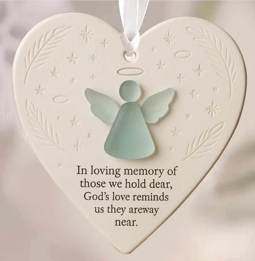 Cross-Border Friendship Sea Glass Heart Ornament