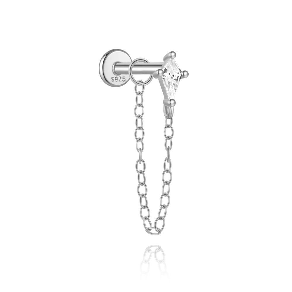 S925 Sterling Silver Star-Lotus Bow Cartilage Earrings