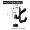 Adjustable Desk Hook Set-Black Anti-Slip Design, 3 Pieces For Bags, Headphones Storage Clamp