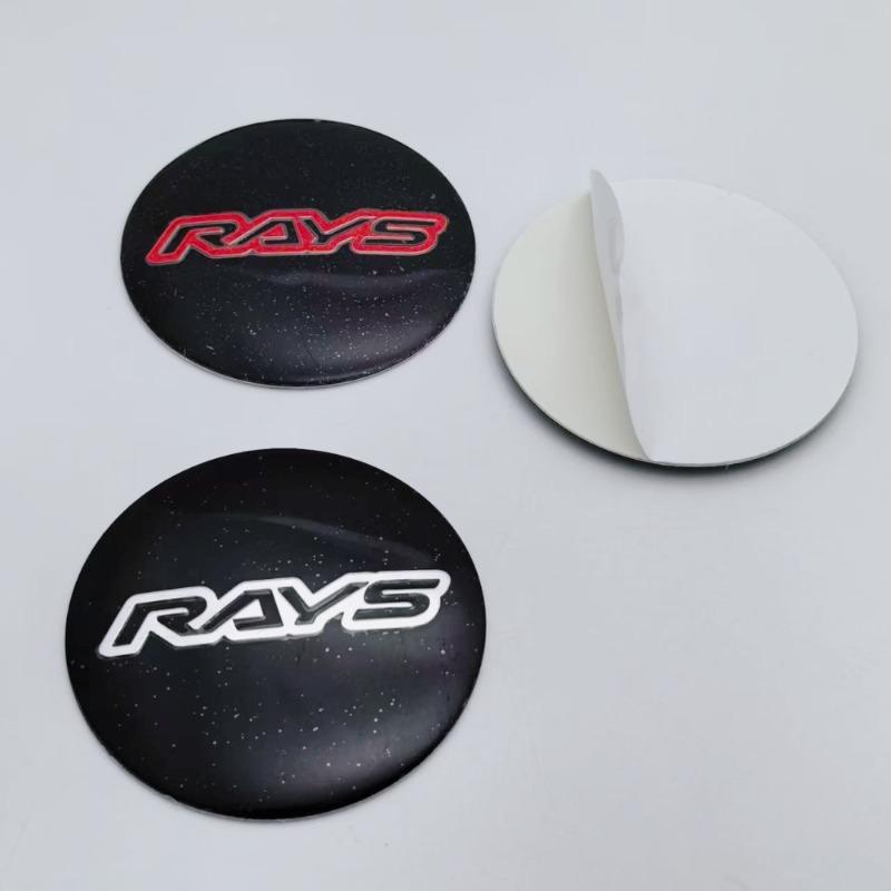 4pcs 45mm 50mm 56mm 65mm RAYS Logo Emblem Car Stickers Accessories for Car Wheel Center Caps Hub Cap Rim Cover Badge Replacement