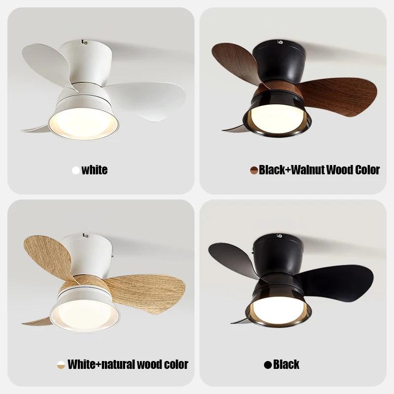 Ceiling Fans With LED Lamp Silent Fans High Wind 3 Speed Light Modern Retro Design for Bedroom Living Room Decor Home Lamp