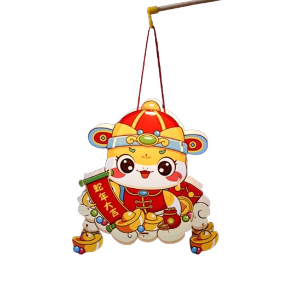 Traditional Chinese Snake Year Portable Lantern PVC New Year Luminous Lantern Spring Festival