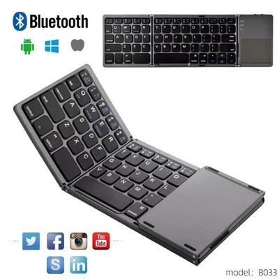 B033 Portable Tri-fold Mini Bluetooth Keyboard for Phones and Tablets