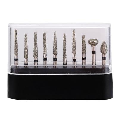 10pcs Set Dental Diamond Burs FG 1.6mm High Speed Handpiece Emery Bits
